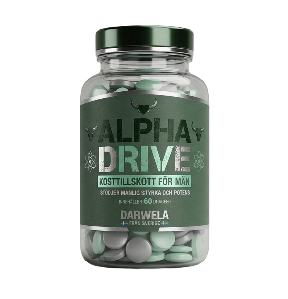 Alpha Drive kosttillskott i elegant flaska